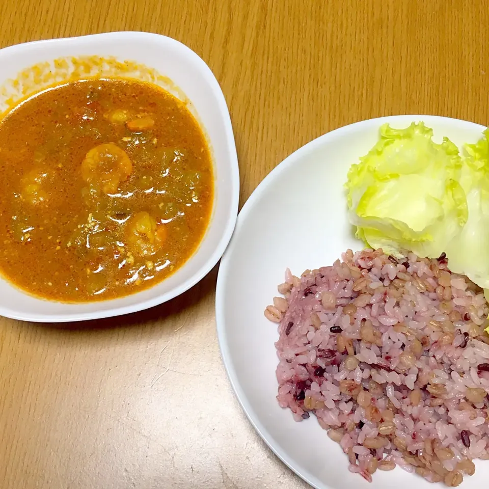 Snapdishの料理写真:海老とナスの冷え防止対策カレー🍛 (薬膳カレー)|yumyum😋さん