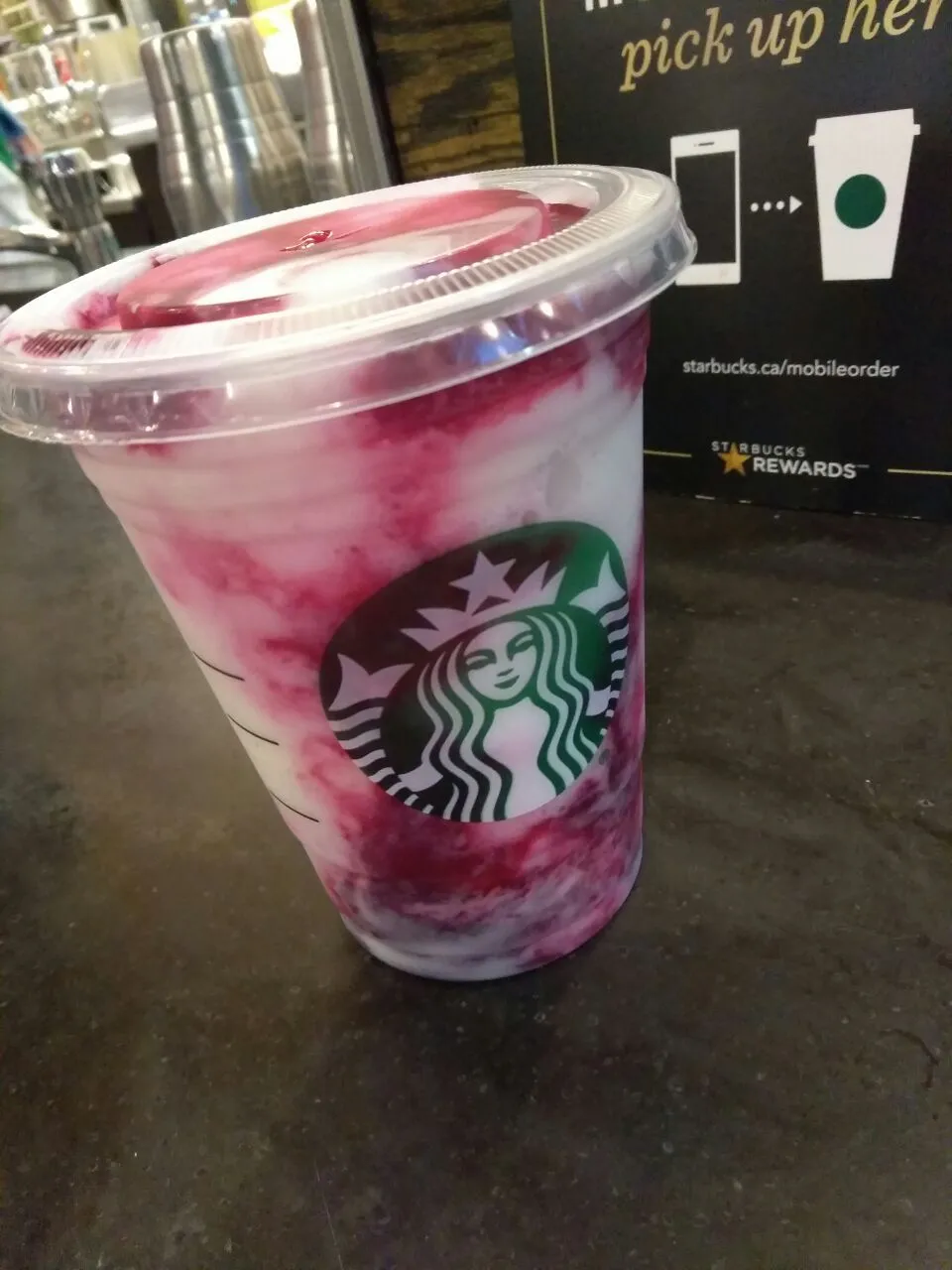 My new resident Starbucks had vegan frap base so prickly pear it tis|Polly Gelfusoさん