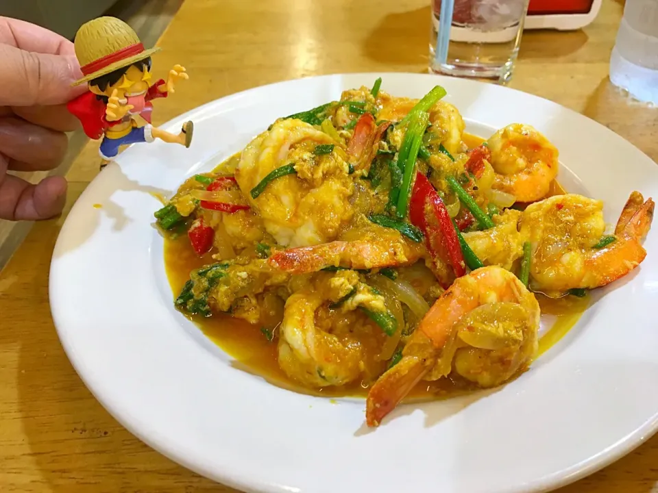 กุ้งปูผัดผงกะหรี่ クン・パッ・ポン・カリー☆エビのカレー炒め卵とじ@ที่พัทยา タイ パタヤ|akiさん