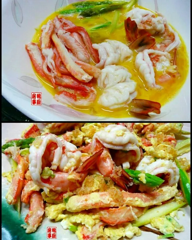 scrambled eggs with snow crab and shrimp|steven z.y.さん