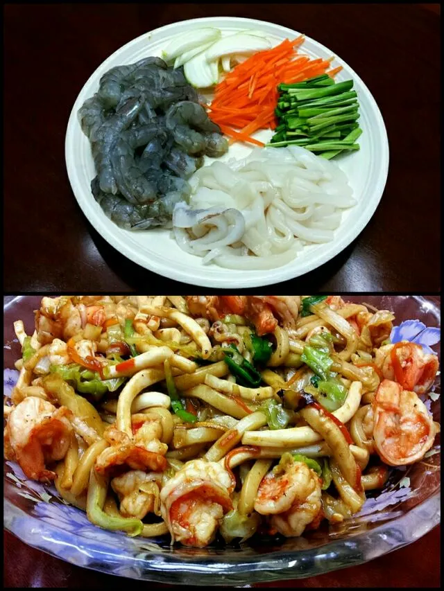 stir-fried seafood udon|steven z.y.さん