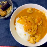 *トマトチキンカレー
*揚げなすひたし|あかねまるさん