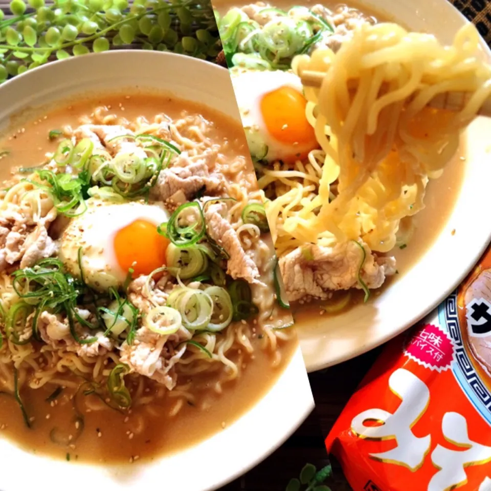 サッポロ一番みそラーメンde豚しゃぶみそクリーム冷やしラーメン♡|MAPITEEさん