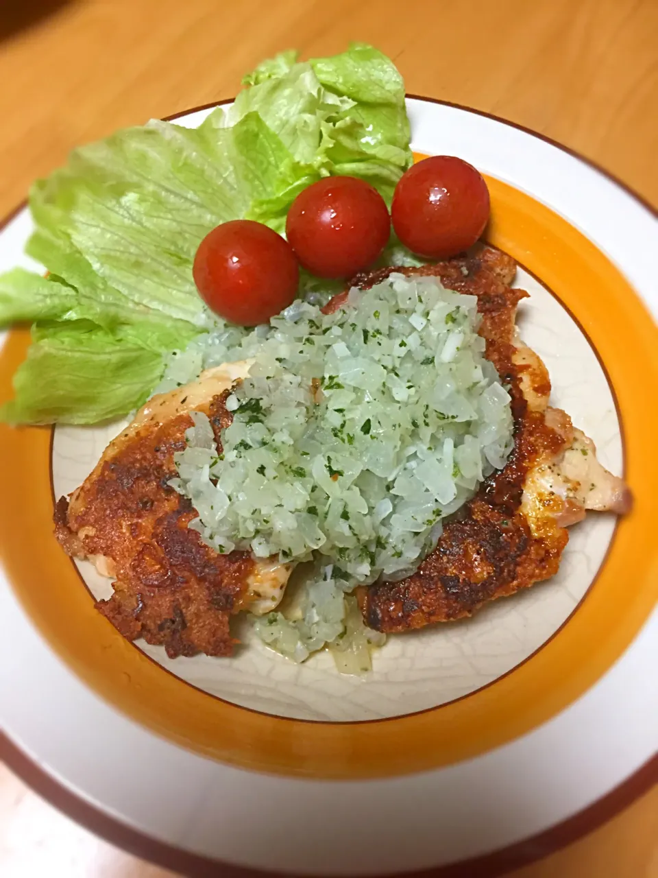 Snapdishの料理写真:サイゼリアの鶏肉ディアボラ風を再現してみた(*´ω`*)|にこさん