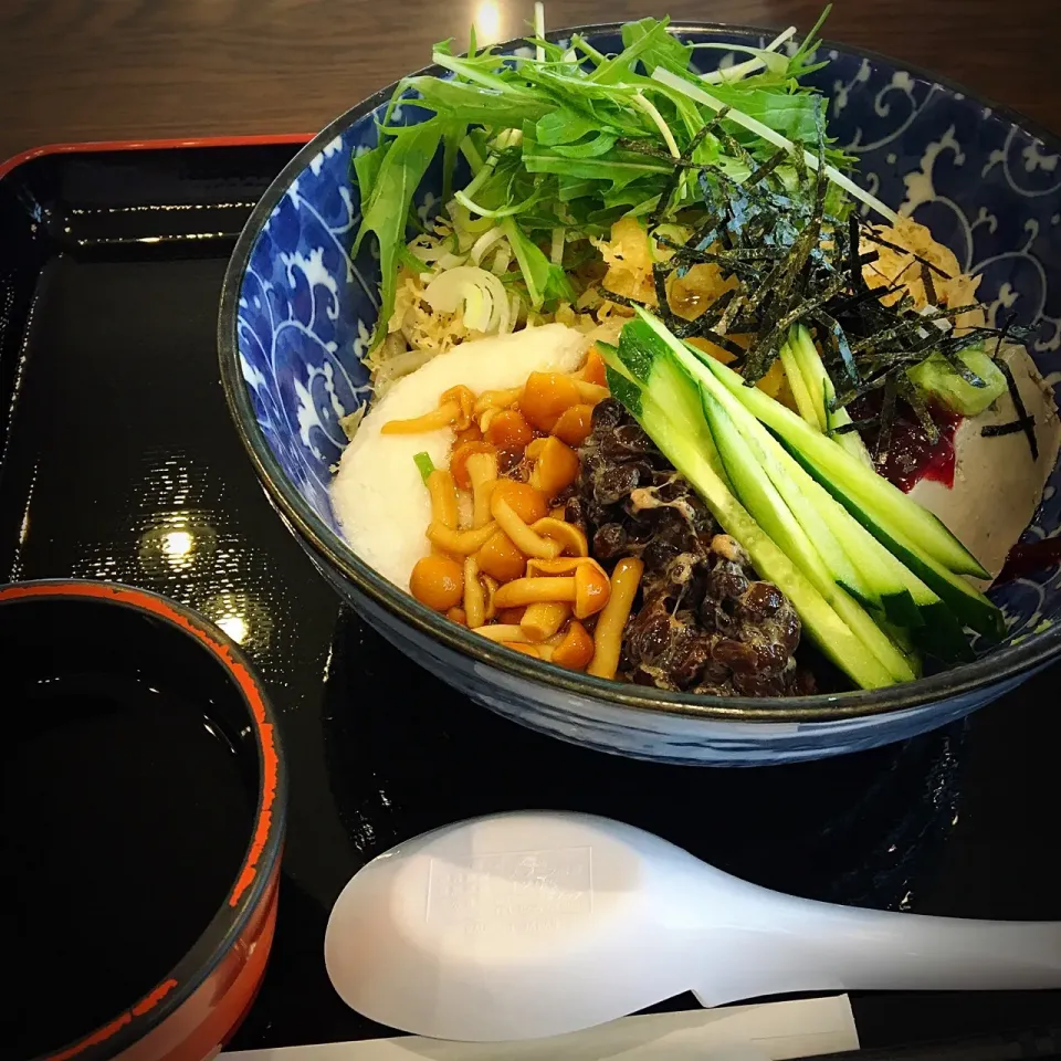 #サンフラワーパーク#黒千石大豆
#うどん

主人とランチ💗
ぶっかけ黒納豆うどん。美味し😊|renharuruさん