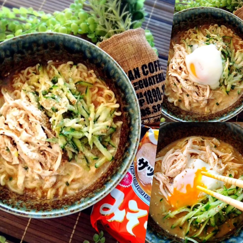 サッポロ一番みそラーメンde棒棒鶏風♡ゴマだれ冷やしみそラーメン|MAPITEEさん