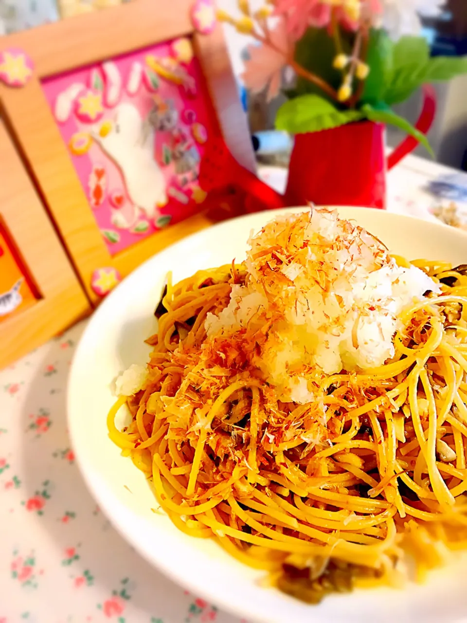 高菜ときのこの和風おろしパスタ🍝|ちゃーさん