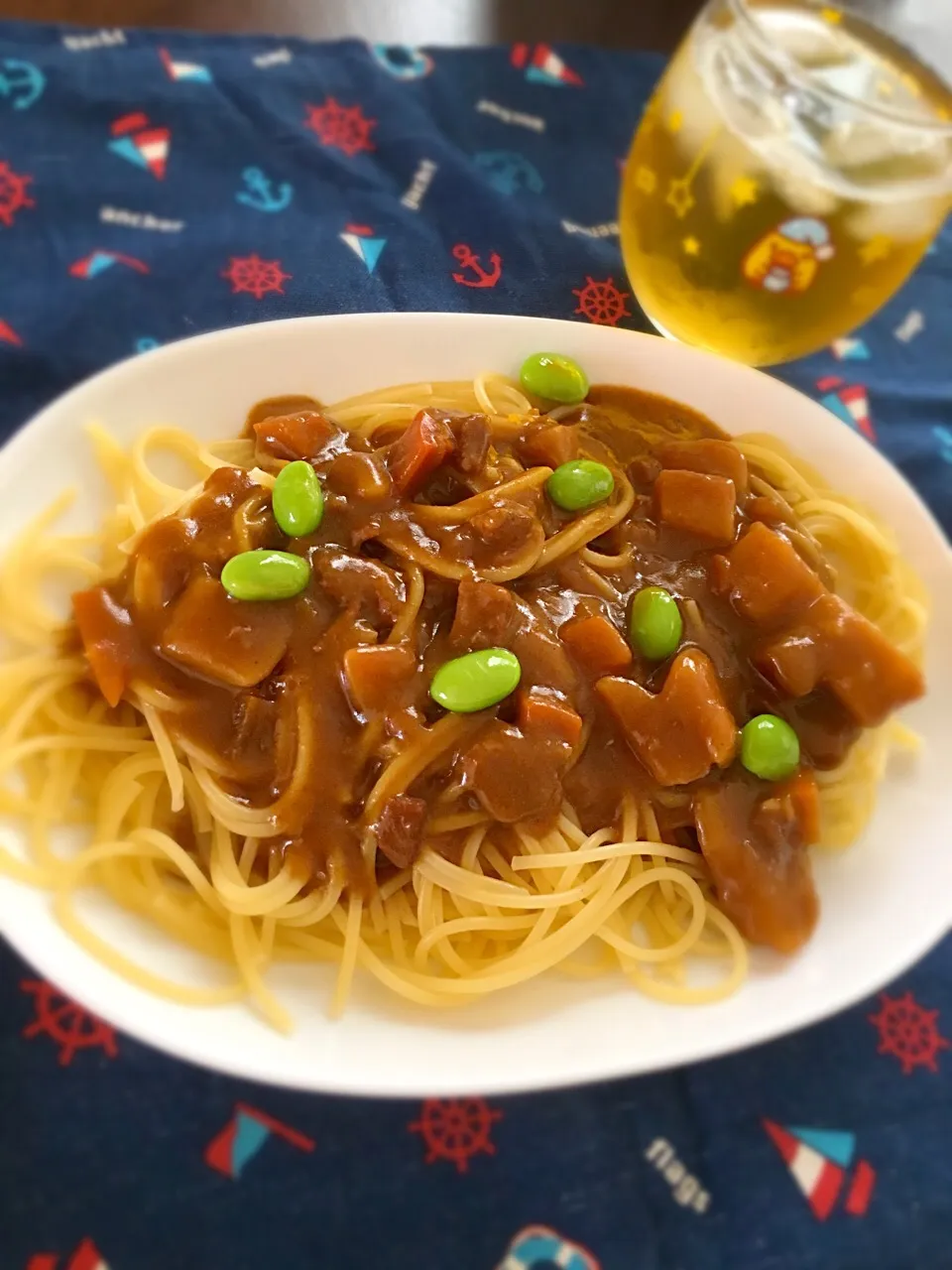 Snapdishの料理写真:手抜き カレースパゲッティ|チビミミさん