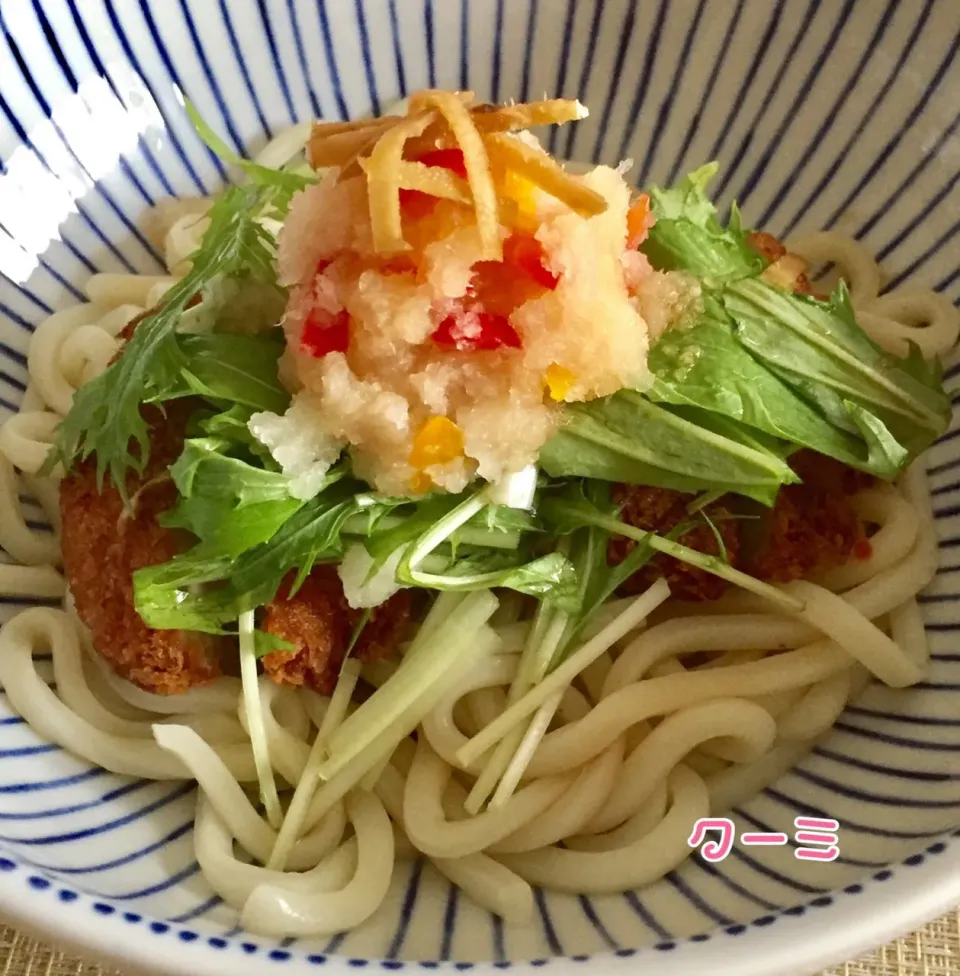 おろしヒレカツぶっかけうどん|クーミさん