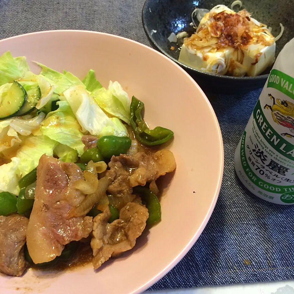 Snapdishの料理写真:彩りが足らない夕飯w♡2017/07/03|ちび太さん