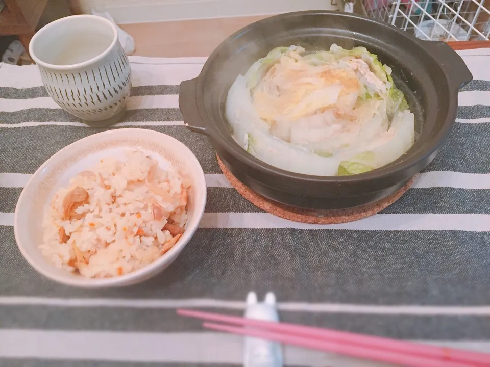 ＊季節外れの白菜と豚肉の重ね蒸し＊シーチキンの炊き込みご飯|みじんこさん