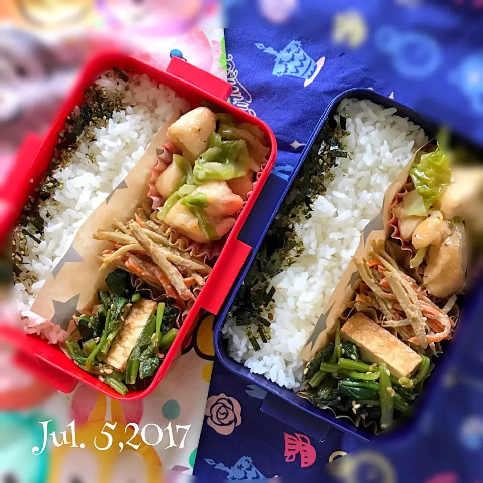 今日の#女子中学生弁当 は、鶏胸肉とキャベツのガリバタソテー|Hiroko Kさん