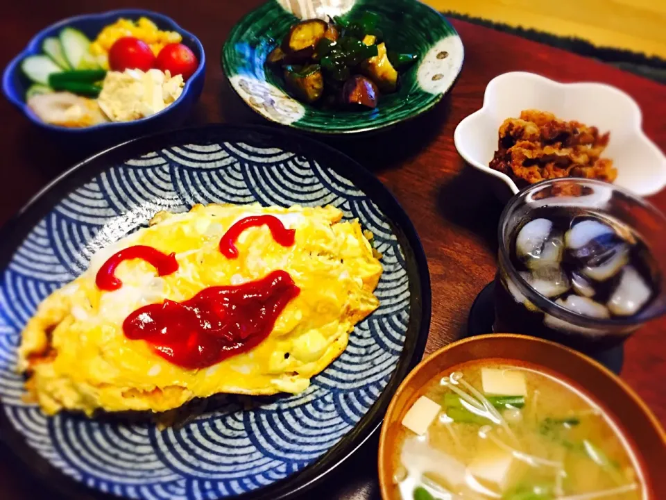 20170705🍚今日の旦那さんの夜ごはん🍲 #旦那さんの夜ご飯 #オムライス#キユーピー#キユーピーマヨネーズ|akiyo22さん