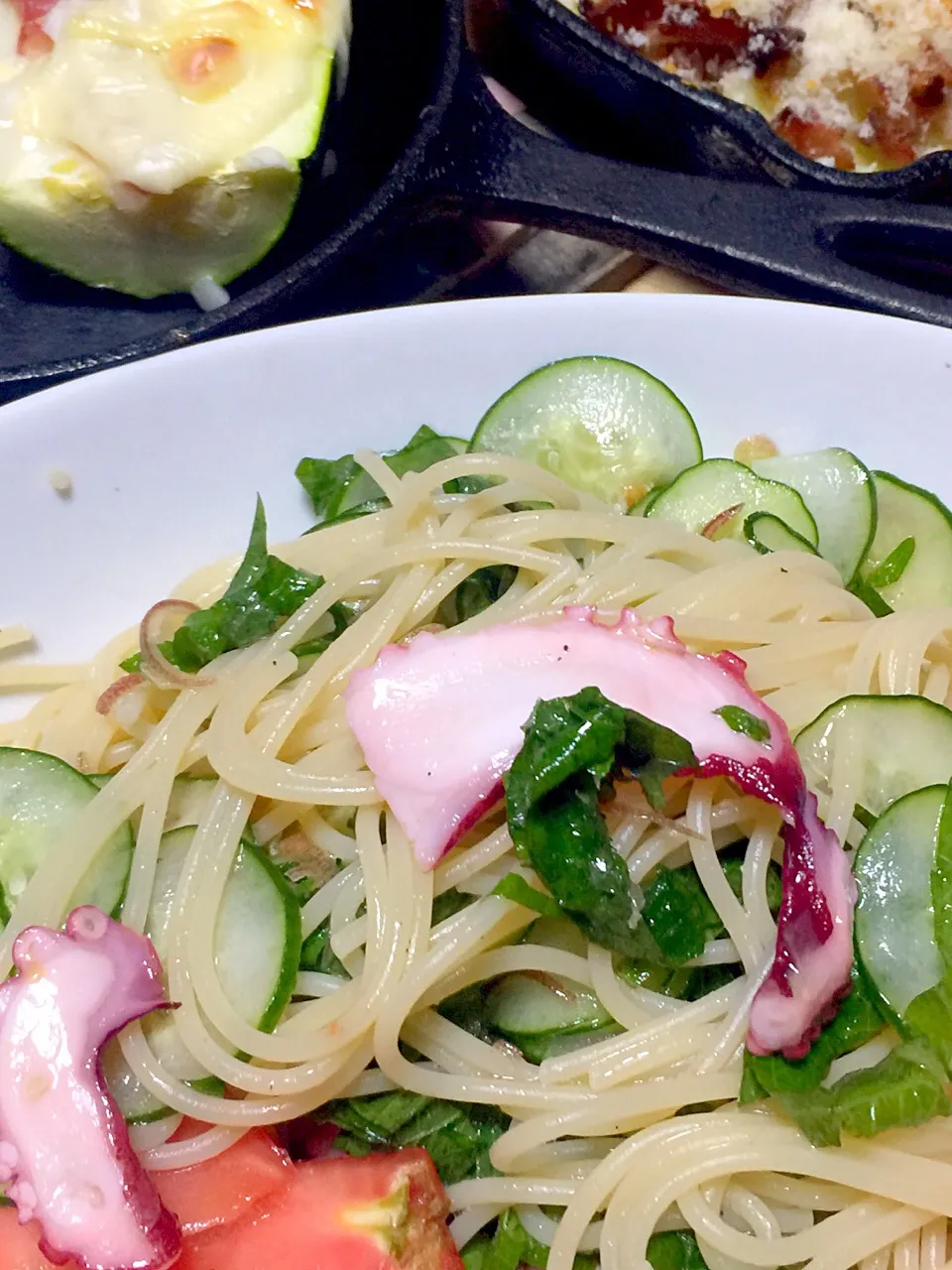 タコとトマトの冷製パスタ|ミカさん