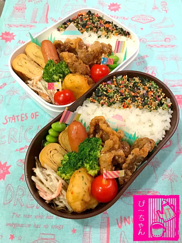 Snapdishの料理写真:姉妹☆高校生弁当😊371日目と50日目|☆ぴ〜ちゃん☆さん