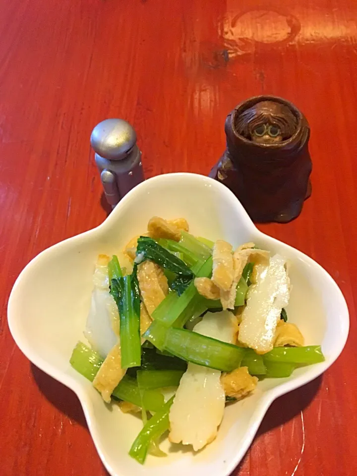 小松菜 油揚げ かまぼこ 辛子醤油和え|Miho Hondaさん