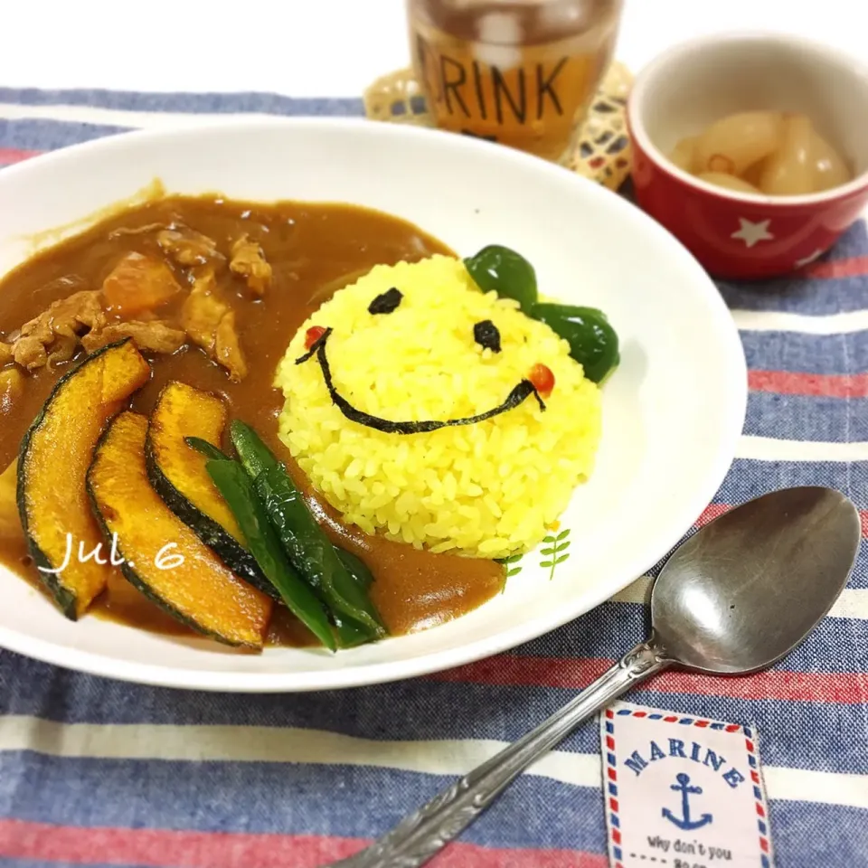 #ニコちゃんカレー #野菜カレー #蜂蜜らっきょ漬|rkt__momさん