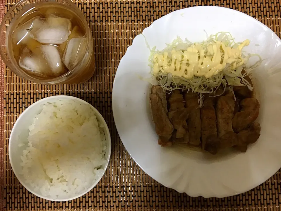 ポークソテーご飯|ばーさんさん