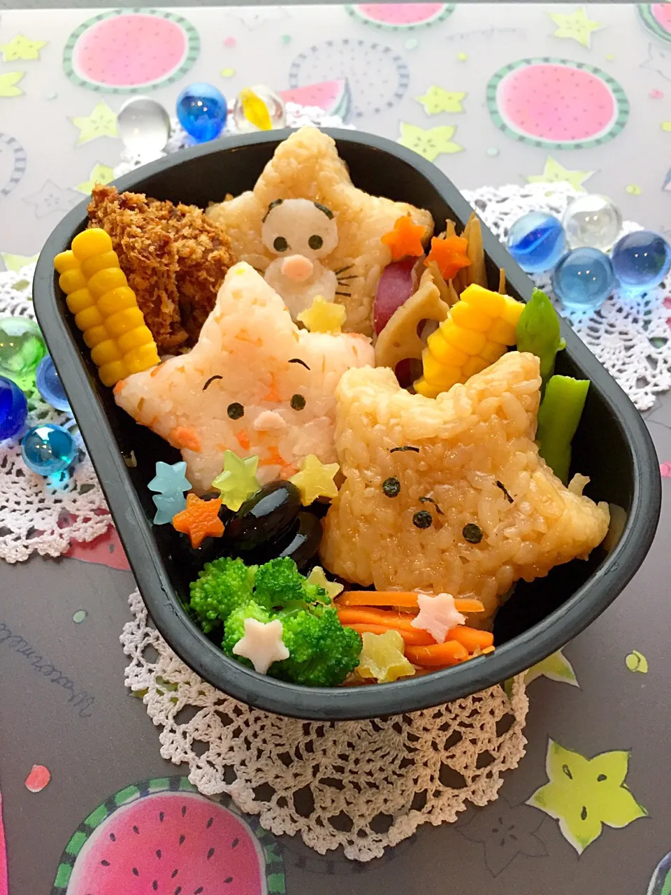 Snapdishの料理写真:ツムツム ぷーさんの七夕弁当☆|makoryuneさん