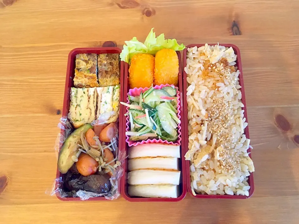 えのきと油揚げの炊き込みご飯弁当|Emi Mikadoさん