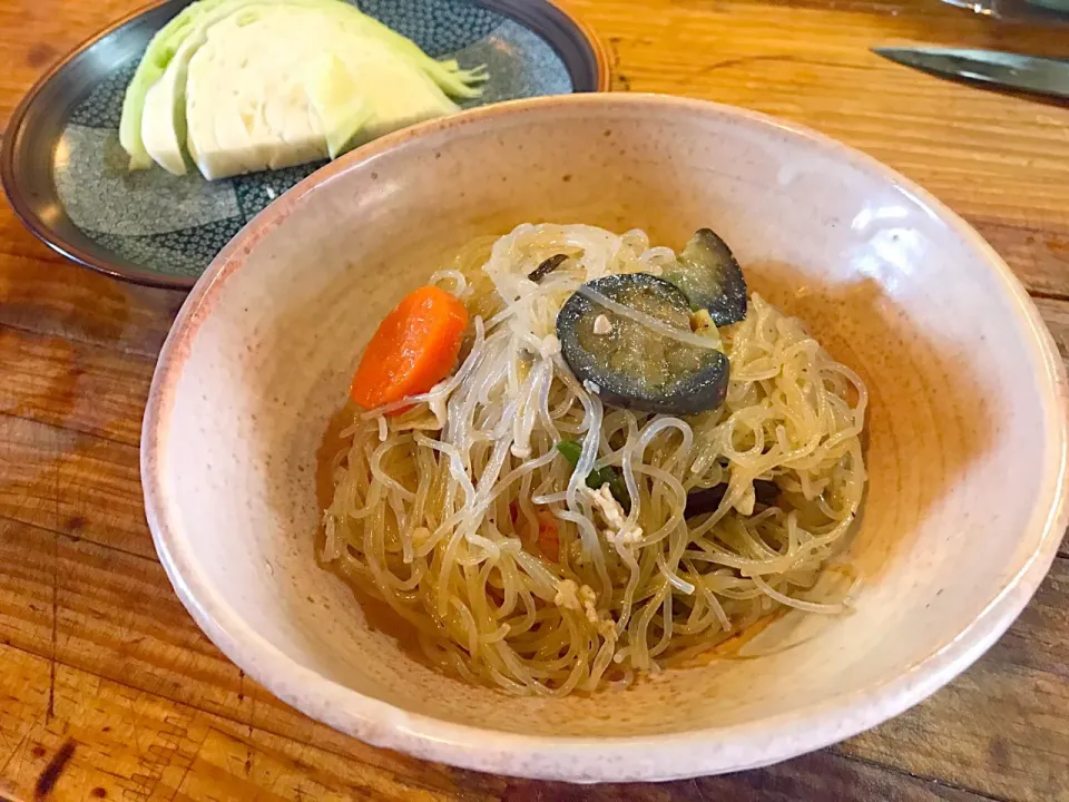 Snapdishの料理写真:#亀戸養生料理オスギ 
【朝の賄い】
養生焼きそば(しらたき)|亀戸 養生蕎麦 高のさん