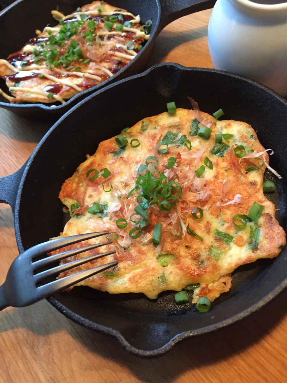 Snapdishの料理写真:こずえちゃん🐇💕の桜海老🦐とチーズ🧀のねぎ焼き♫😍✨✨✨|ボンバーさん