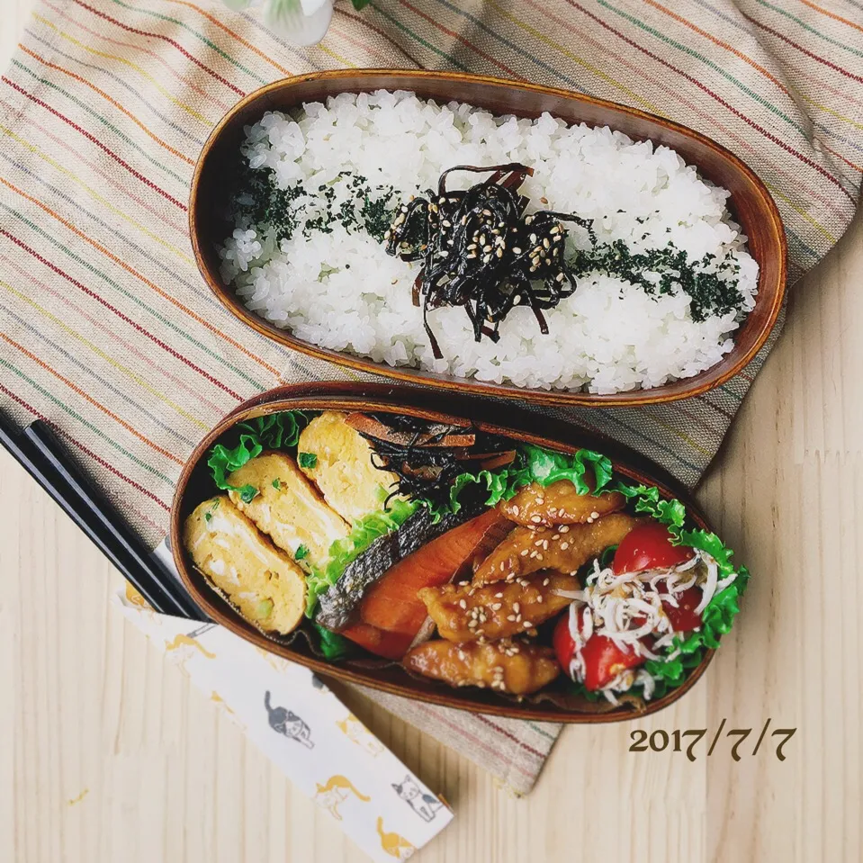 Snapdishの料理写真:✴︎旦那さんの焼き鮭弁当|津久井 美知子(chiko)さん