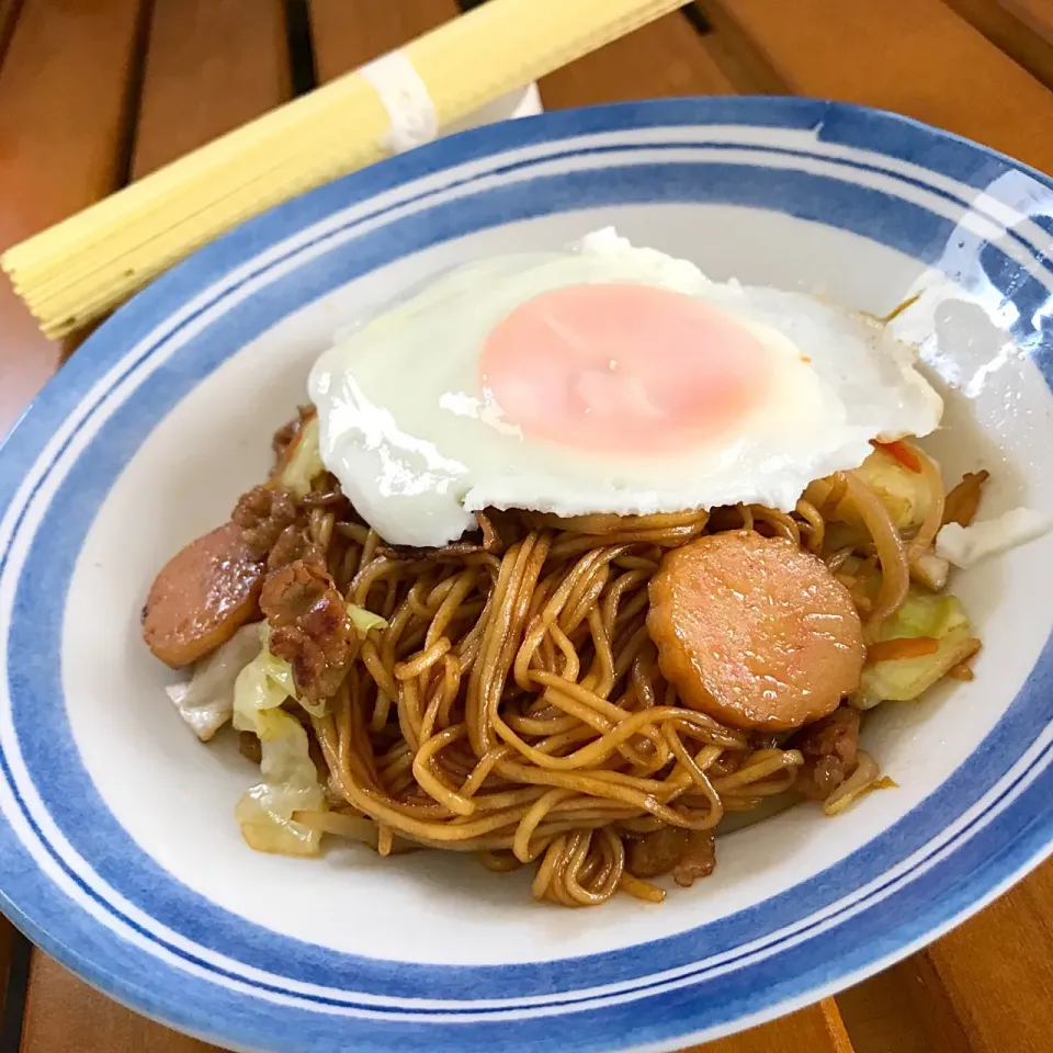 棒ラーメンで作ったソース焼きそば #乾麺 #金蝶ソース|たまこっこさん