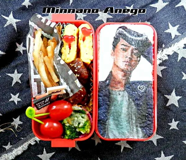 ジョジョの奇妙な冒険『東方仗助/山﨑賢人』弁当
 #似顔絵弁当
 #オブラートアート|みんなのあねごさん