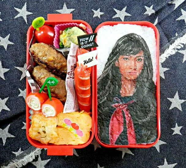 ジョジョの奇妙な冒険『山岸由花子/小松菜奈』弁当
 #オブラートアート
 #似顔絵弁当|みんなのあねごさん