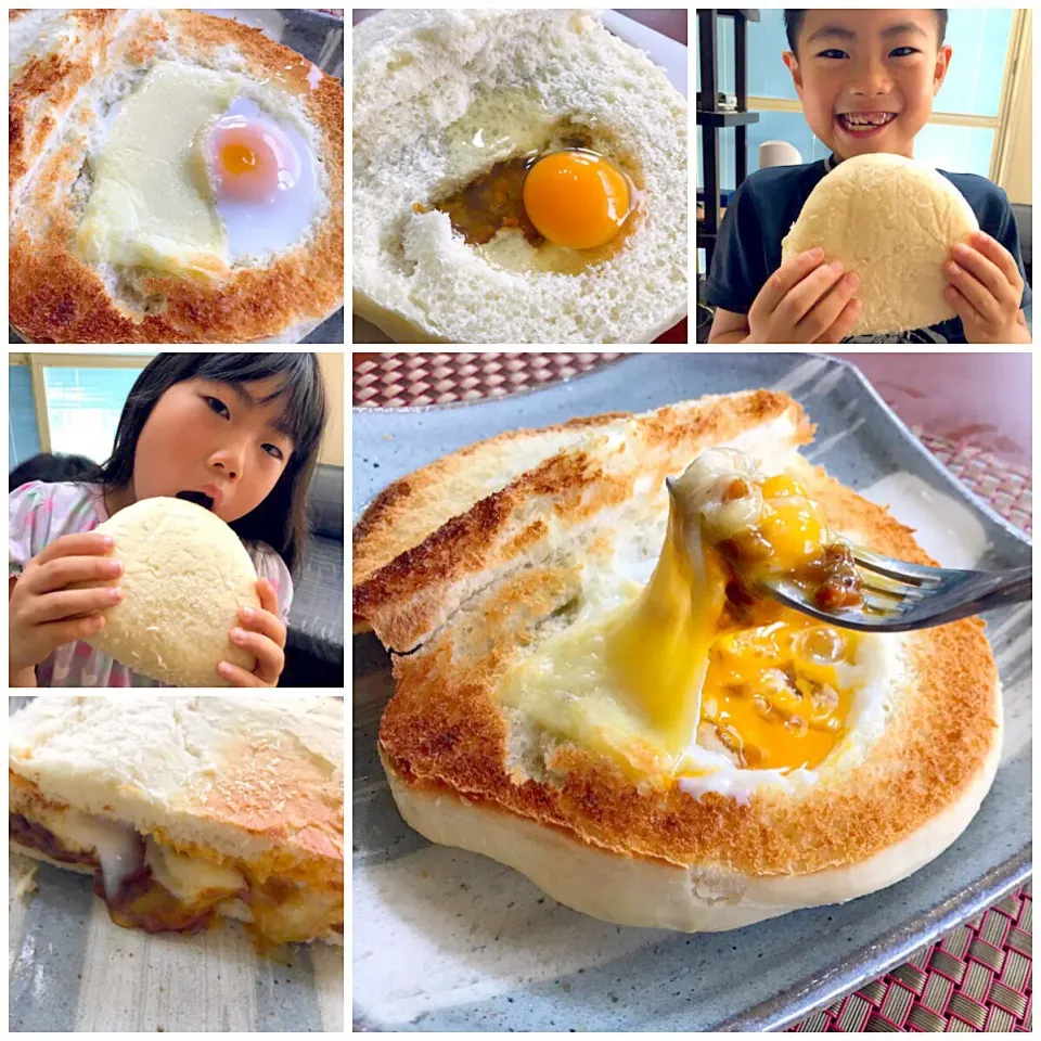 Snapdishの料理写真:Curry egg cheese Bread🍳カレーチーズ卵パン|🌈Ami🍻さん