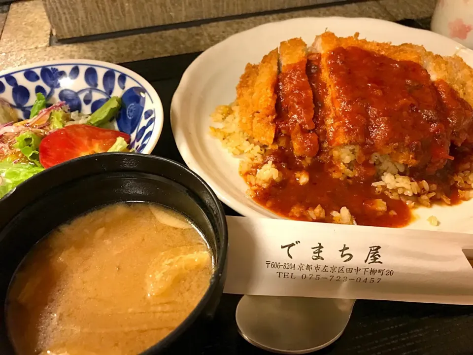 出町柳 スペシャルランチ炒飯トンカツ|inokocafeさん