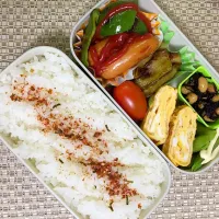 今日のお弁当🍱
ウインナーピーマン炒め・なす焼き・卵焼き・大豆ひじき・スナップエンドウ|2493さん