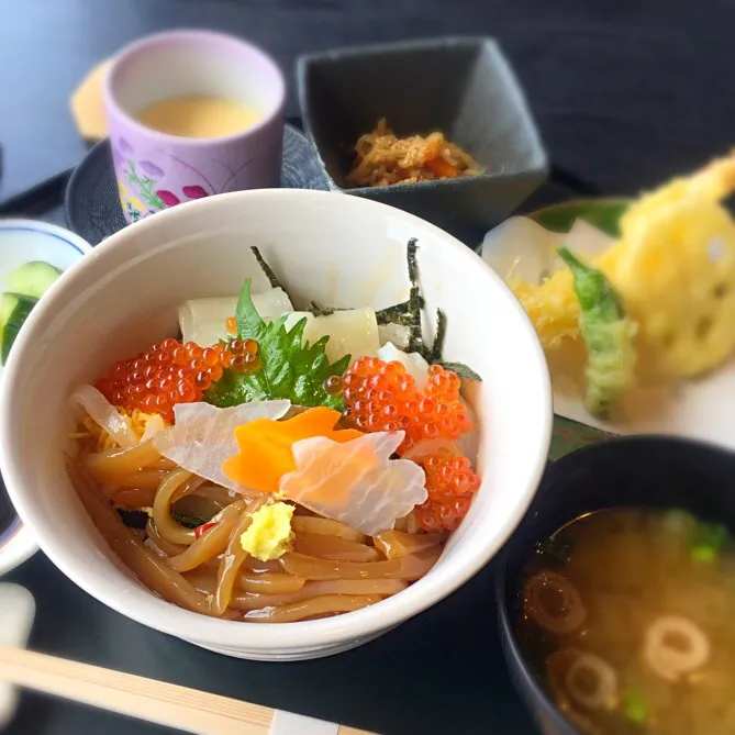 道の駅白うさぎの三段跳び丼|febrosesさん