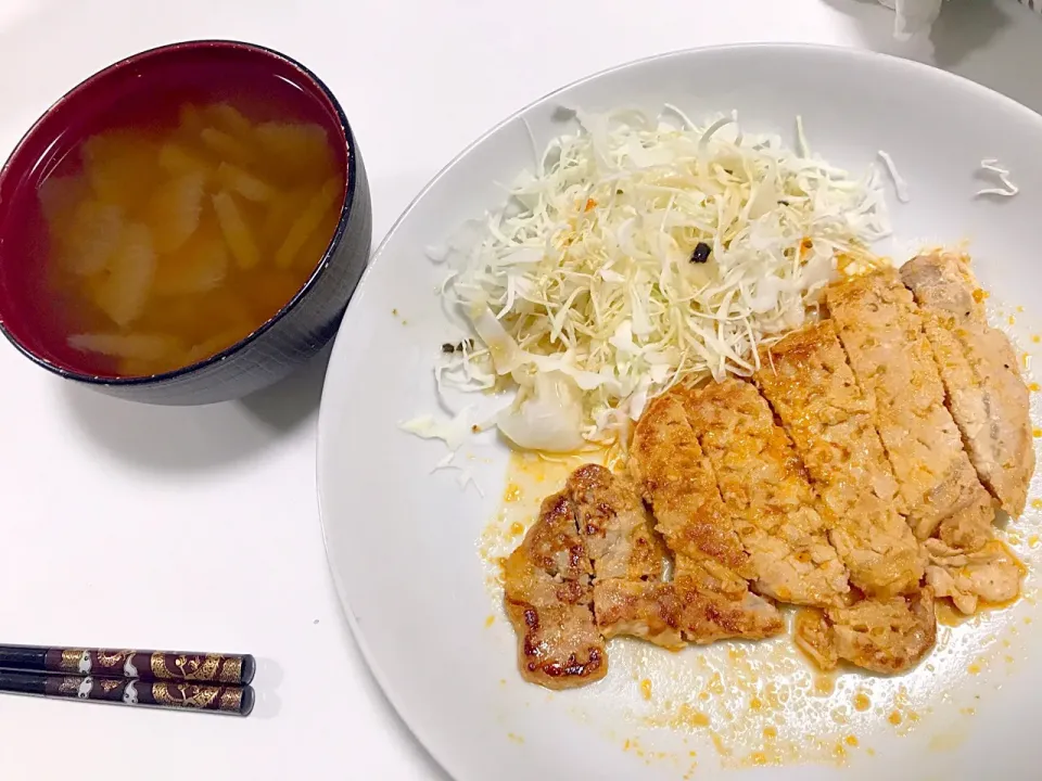 豚肉の味噌漬け&とうがんの味噌汁|Shinichi Kawagoeさん