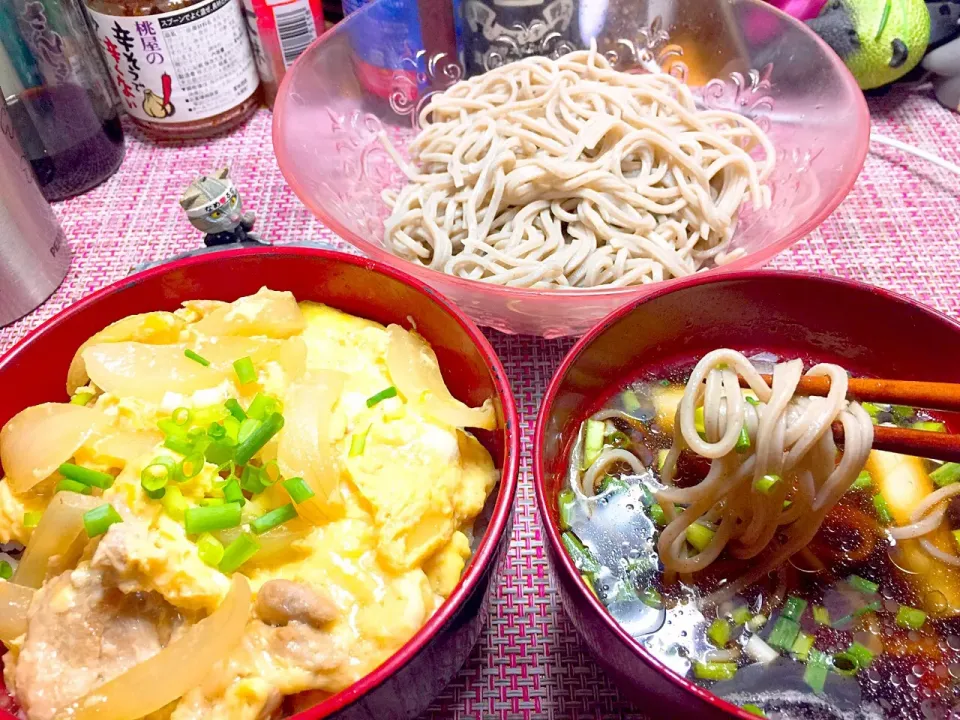 親子丼鶏出汁蕎麦定食
#ヤマサ昆布つゆ 
#一人前原価100円
蕎麦屋さんより美味しかったです。|Asa Eiさん