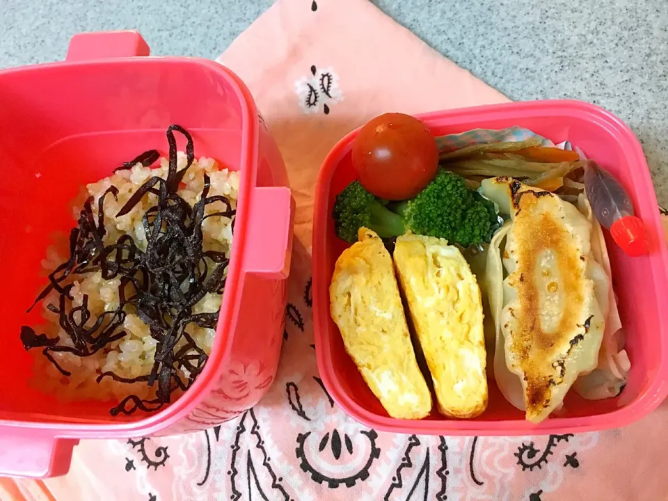 ☆7/11今日のお弁当☆〜餃子(コストコ)だし巻き卵、きんぴら、ブロッコリー、トマト〜|Satokoさん