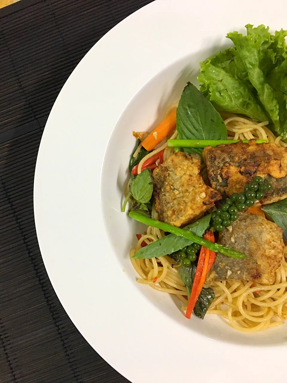 spaghetti with fried seabass|Madam Chuoさん