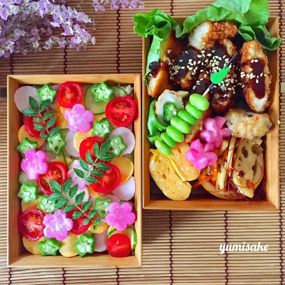 水玉ちらし寿司🍄弁当|yumisakeさん