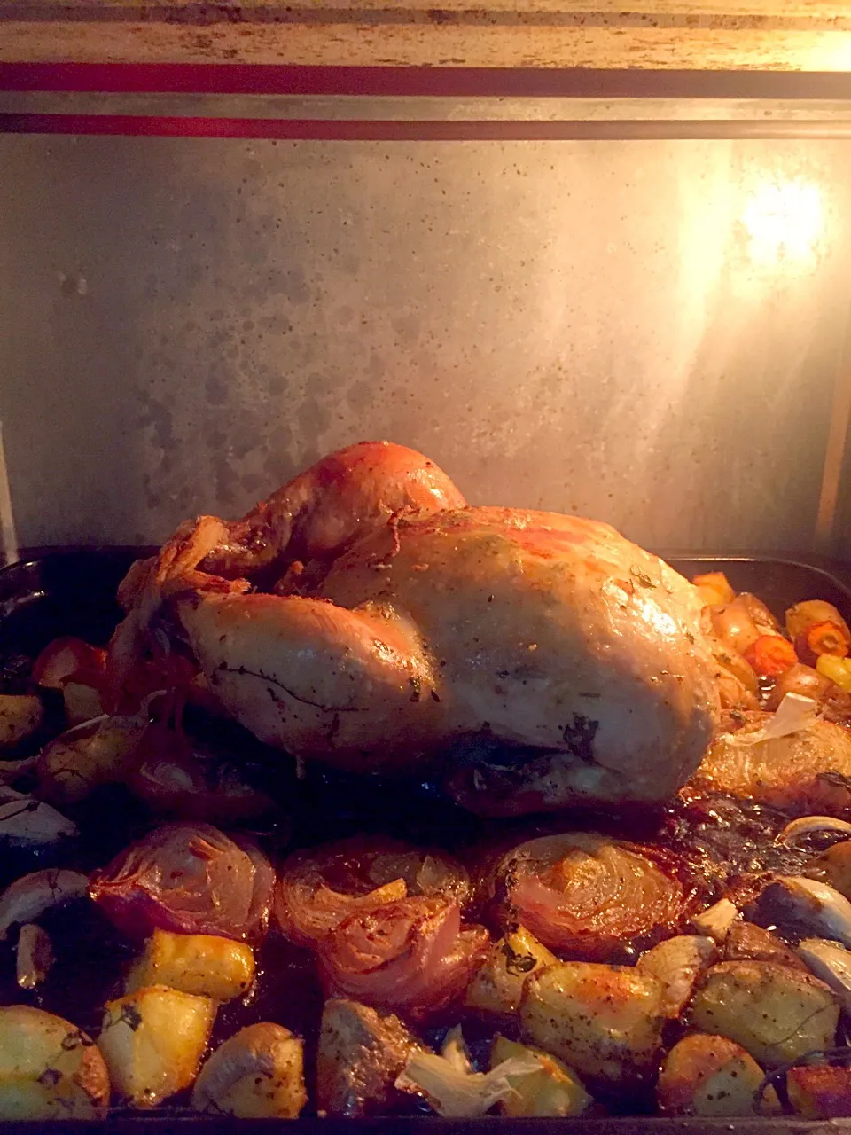 Snapdishの料理写真:Slow roasted chicken with potatoes & garlic !|Faria Khansaさん