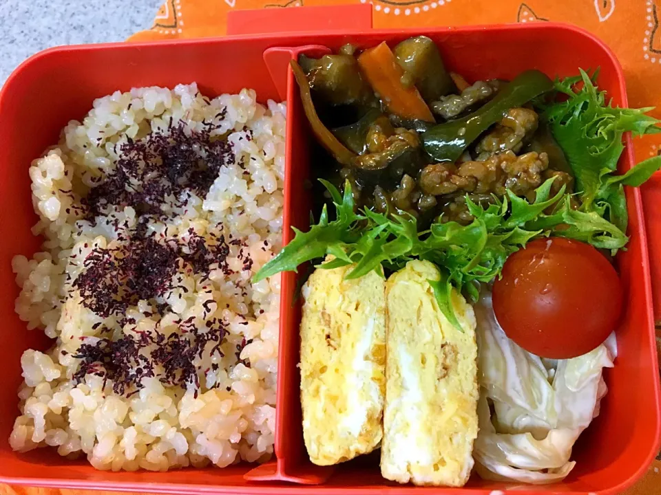 ☆7/12今日のお弁当☆〜麻婆ナス、だし巻き卵、キャベツポンマヨ、トマト〜|Satokoさん