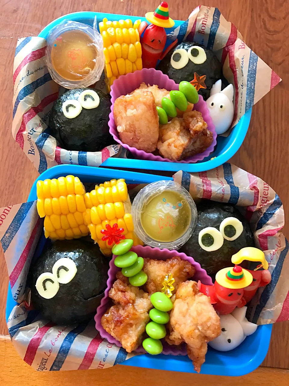 夏休み前ラスト！まっくろくろすけ弁当♡|かなさん