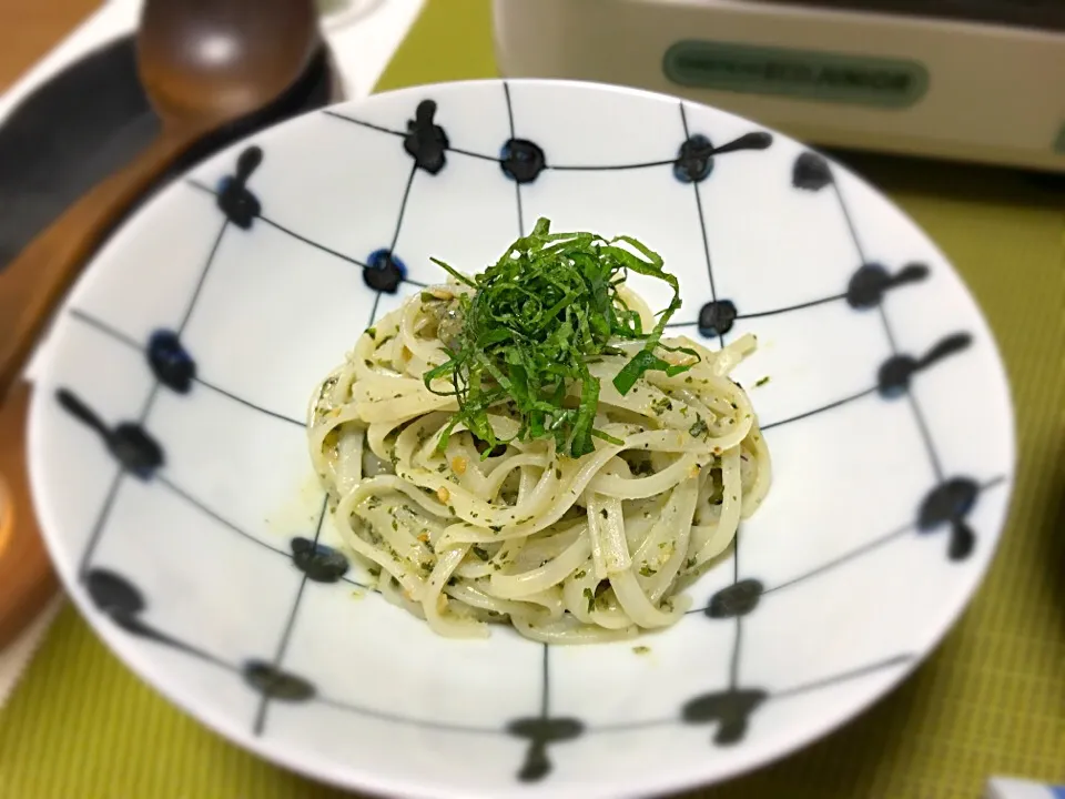 大葉味噌風味の冷たい稲庭うどん。|yukiさん