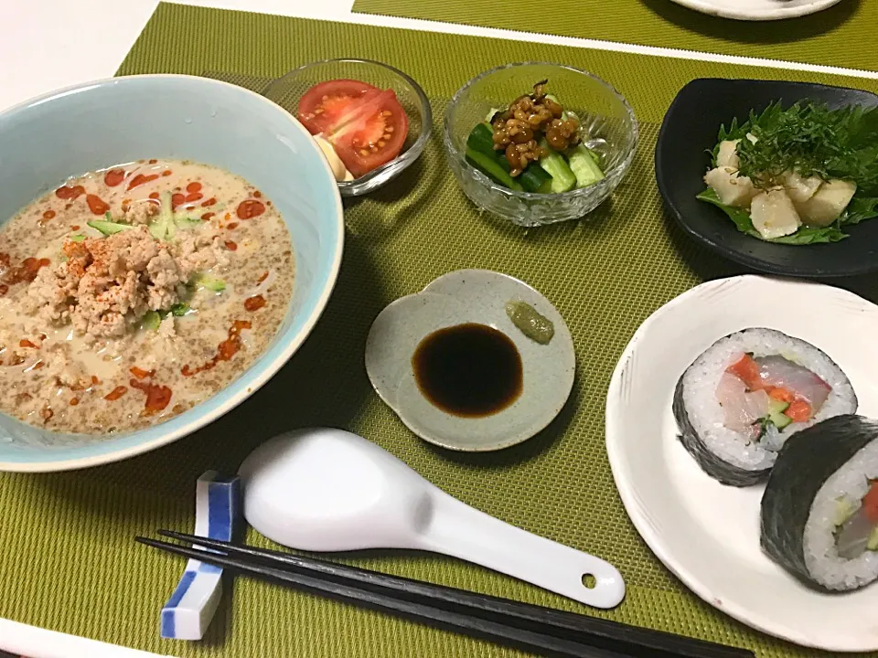 Snapdishの料理写真:坦々風稲庭うどん定食。|yukiさん