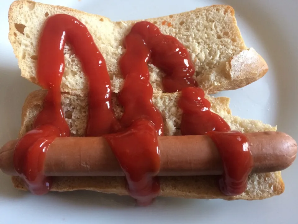 Veggie frankfurter with tomato ketchup|Nick Hiderさん