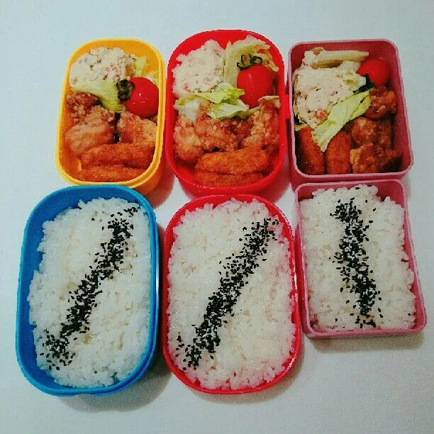 Snapdishの料理写真:7/14(金)の3人弁当|ふみぃさん