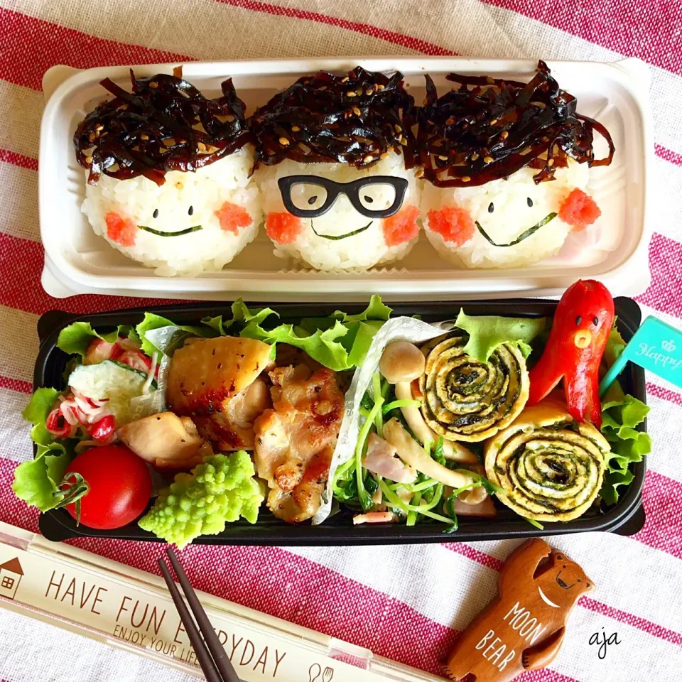 天パ頭くんのおにぎり弁当🍙|ajaさん