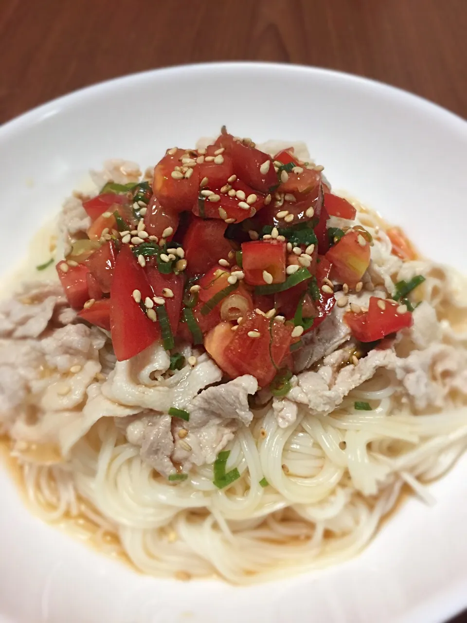 トマトぶっかけ素麺|まるちゃんさん