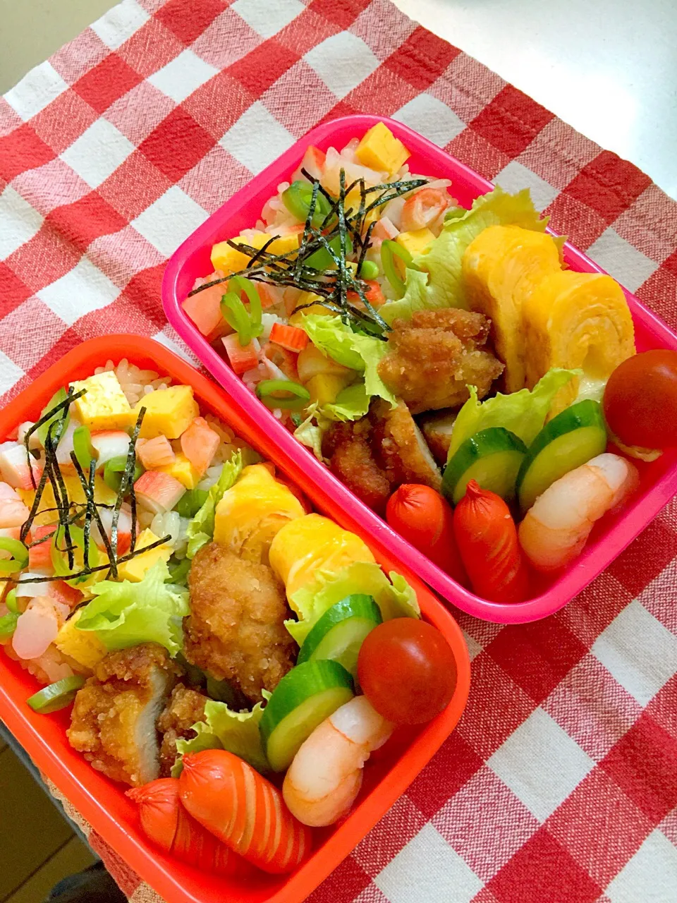 Snapdishの料理写真:小1  小3  児童館 お弁当🍱|しげっちさん