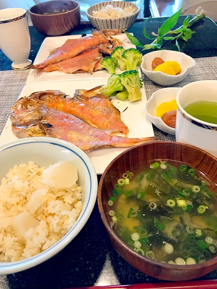 金目鯛と山芋ご飯で朝ごはん|シュトママさん